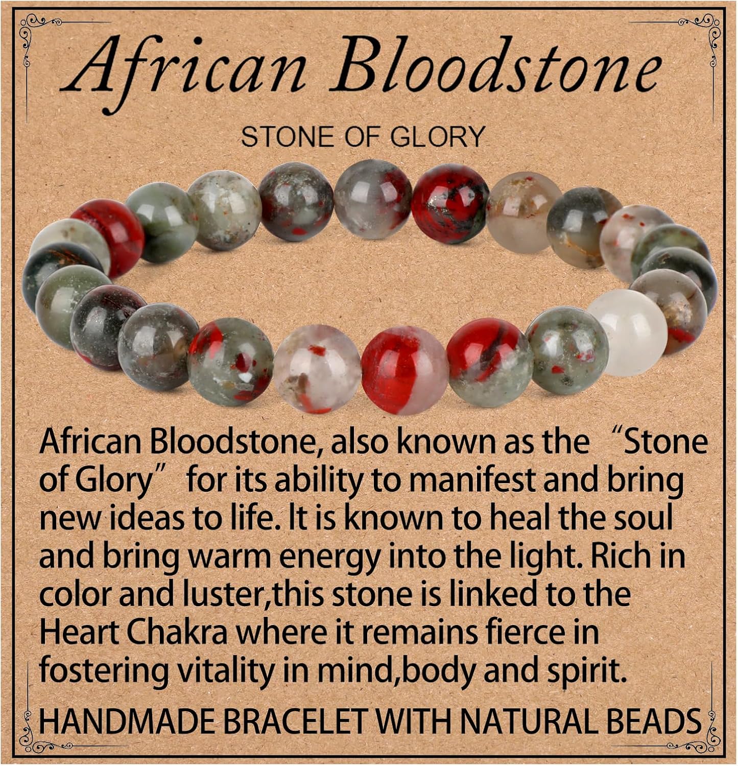 LPBeads Handmade Natural Gemstone Stretch Elastic Bracelet Healing Crystal Round Stone Beads Jewelry Gifts for Women Men