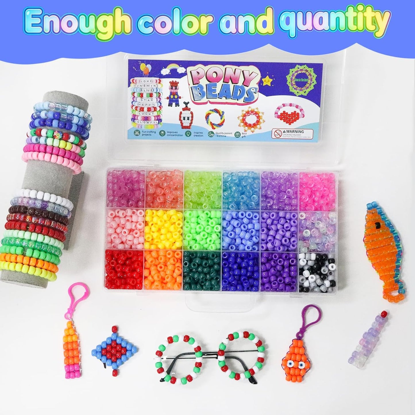 2400Pcs Glow in The Dark Pony Beads Bulk,20 Colors Rainbow Kandi Bead for Hair Braiding Friendship Bracelet Making Kandi Jewelry Key Chains DIY Crafts Chirstmas Gifts (2400PCS(20Color))