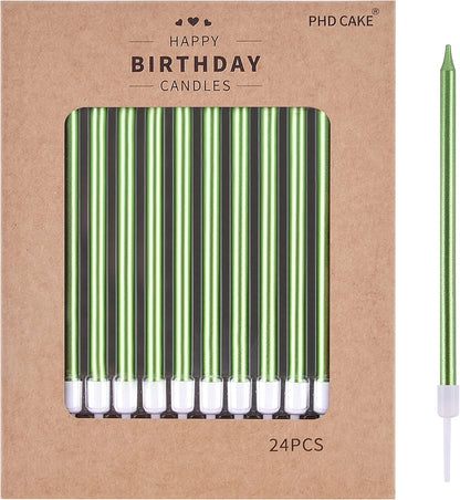 PHD CAKE Champagne Gold Long Thin Metallic Birthday Candles, Cake Candles, Birthday Parties, Wedding Decorations, Party Candles