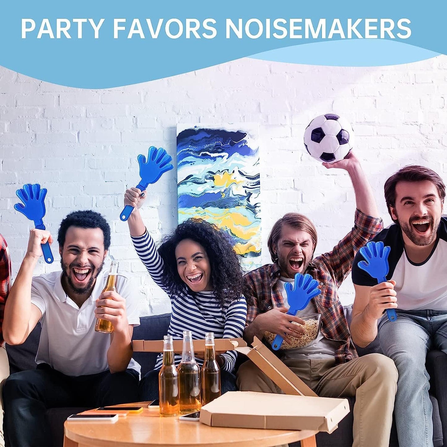 48 Pieces Royal Blue Hand Clappers 7.5 Inch Clappers Noisemakers Noise Makers Party Favors Plastic Clapper Sporting Events Cheers Ball Dance Basketball Football Noisemakers （Royal Blue）