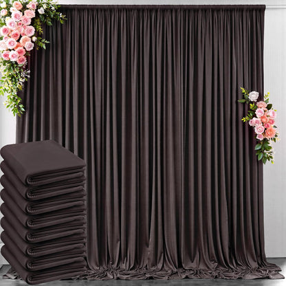 10 ft x 10 ft Wrinkle Free White Backdrop Curtains for Wedding Parties, Polyester Photography Backdrop Drapes for Birthday Parties Stage Backdrop Stand, 2 Panels 5x10FT Background Curtains