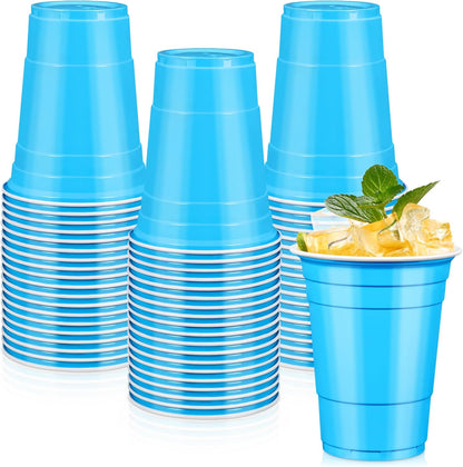 LANLISA 50 Gold Plastic Cups, 16 oz Disposable Cups, Drinking Cups For Birthday Party Supplies, Graduation, Thanksgiving Decorations, Harvest, Fall, New Years