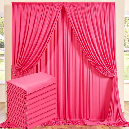 10 ft x 10 ft Wrinkle Free White Backdrop Curtains for Wedding Parties, Polyester Photography Backdrop Drapes for Birthday Parties Stage Backdrop Stand, 2 Panels 5x10FT Background Curtains