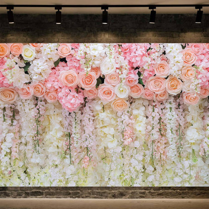 10x8ft Country Wedding Photography Backdrop Rustic Barn Door Photography Backdrop Farmhouse Pink Flower Cabin Wooden Birthday Baby Shower Wedding Bridal Party Banner Photo Booth Props Background