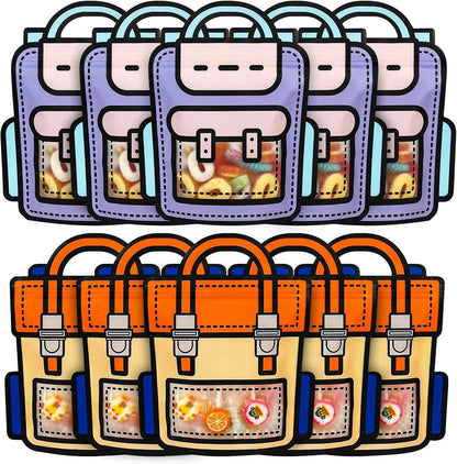 30 PCS Bulk Gift Bags for Kids with Handle,Children Large Goodie Bags with Stand-up Bottom, Grip Seal Party Favor Bag, Students Back to School Treat Bag, Cute Snack Candy Bags for Birthday, Classroom
