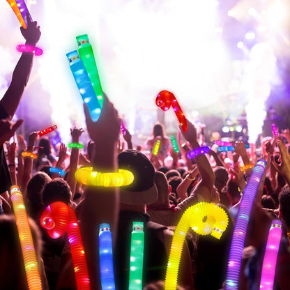 UrChoice Glow Sticks,8PCS LED Pop Tubes Party Favors,Glow Necklaces Bracelets, Light up Camping Toys ,Imaginative Play,Birthday Wedding Decorations,Tons of Ways to Play