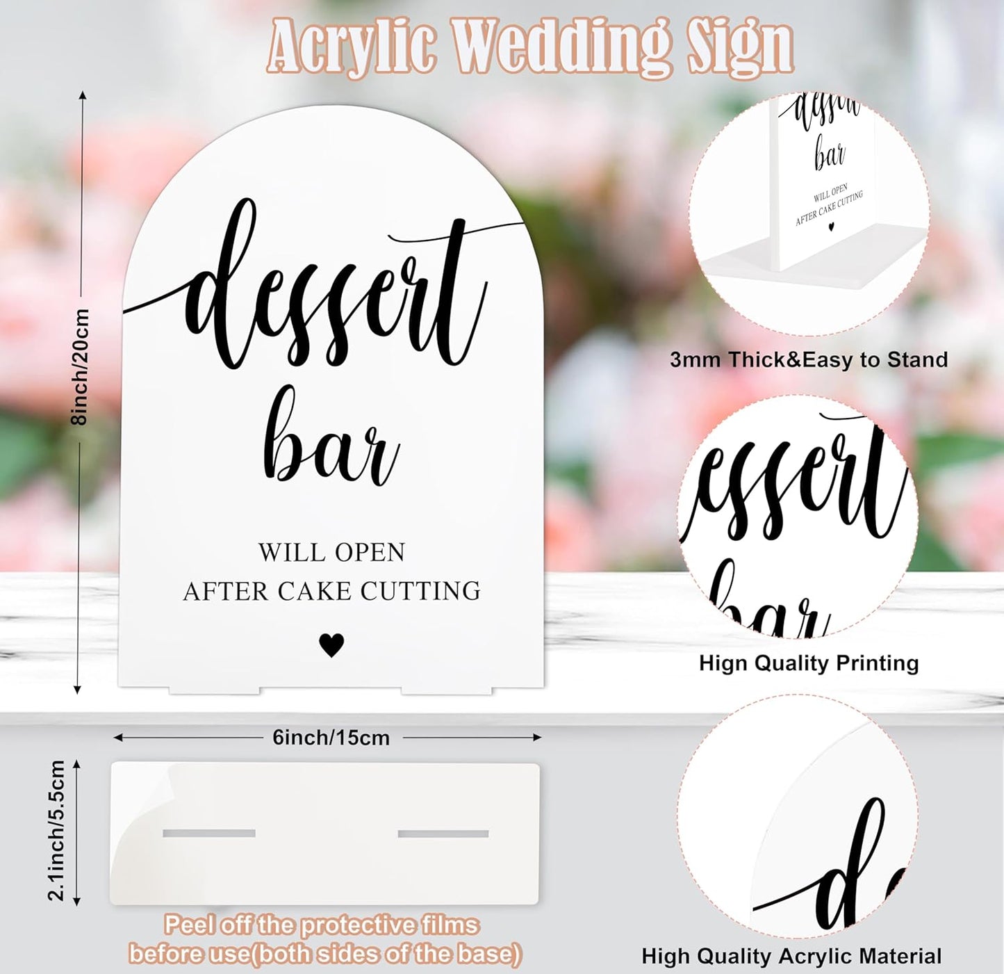 Sign Our Bible Wedding Sign, White Acrylic Wedding Guest Book Sign, Bridal Shower Decor, Elegant Arch Acrylic Table Top Signs for Reception Marriage Engagement Party Decorations