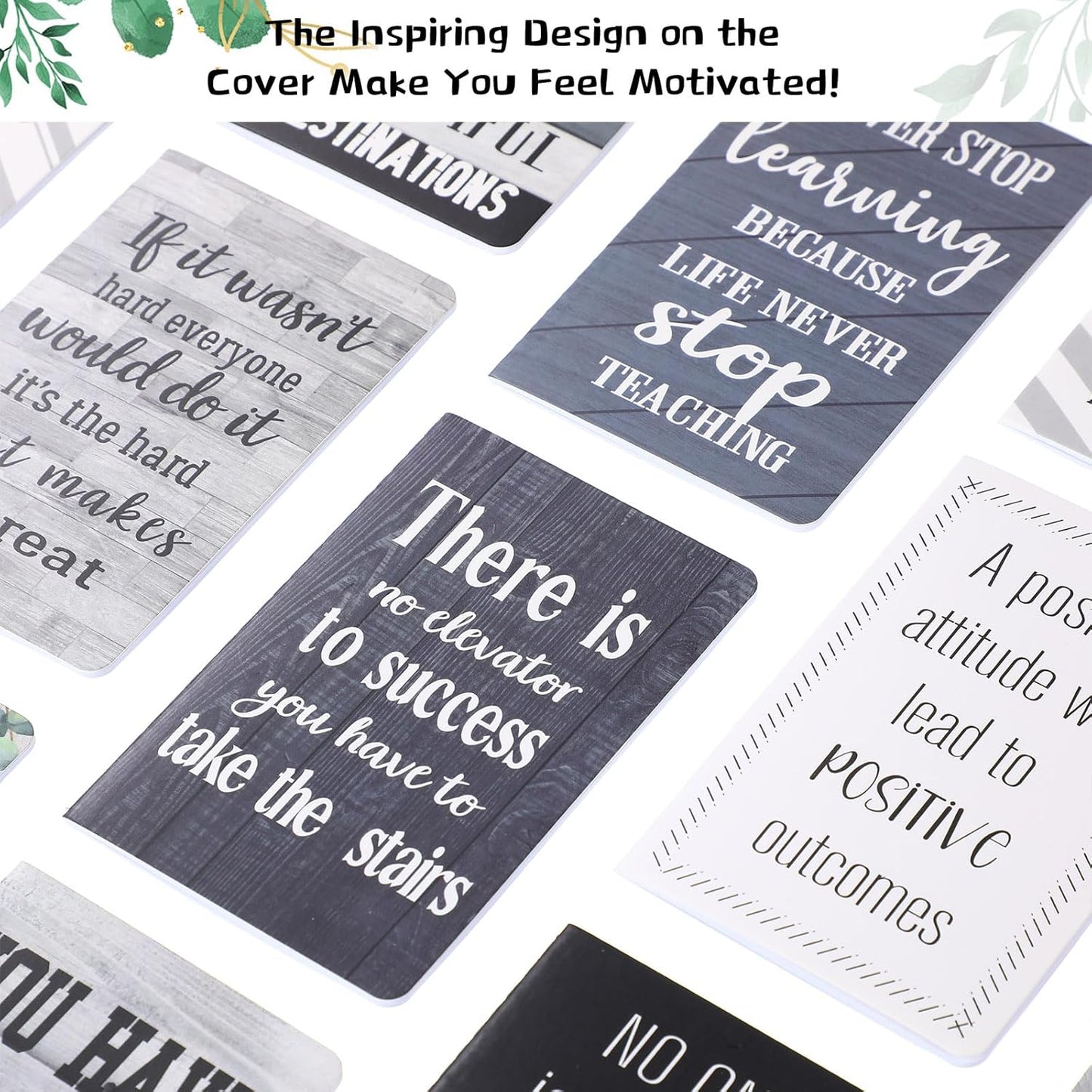Outus 24 Pieces Mini Inspirational Notepads Motivational Small Pocket Journal Notebook Inspiring Note Pads Gift for School Office Travel Coworkers Supplies, 12 Styles (Simple Style)