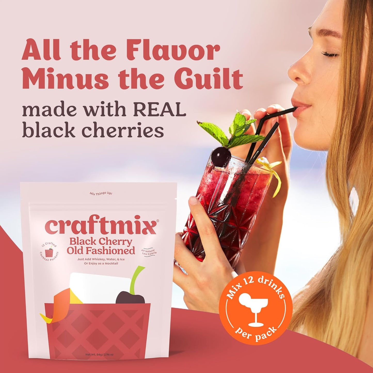 Craftmix Espresso Martini Cocktail & Mocktail Drink Mixer, Skinny Mixes - Water Flavoring Packets - Made With Real Coffee Beans - Vegan, Low-Carb, Low-Sugar, Non-GMO, Dairy Free, Gluten Free, 12 Pack