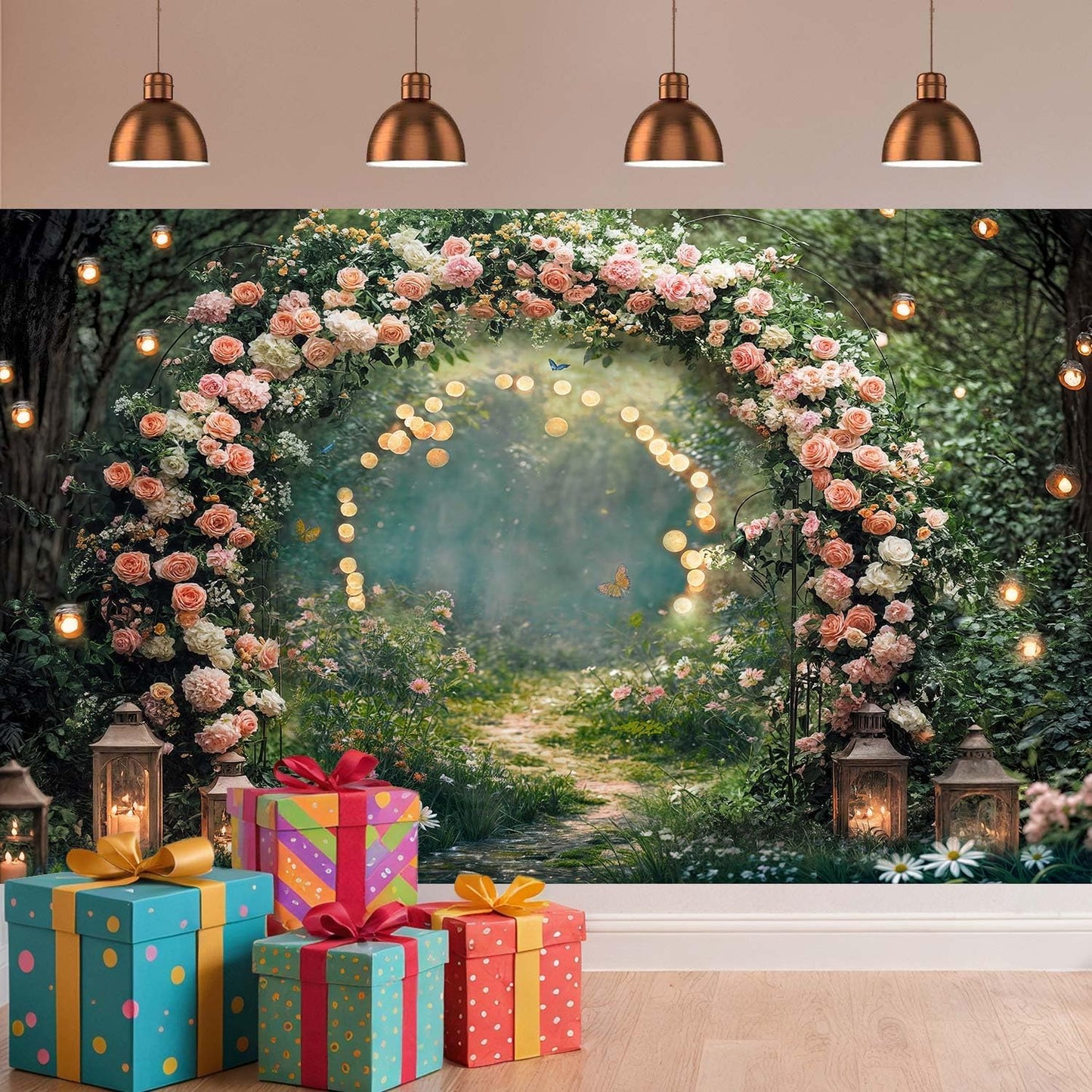 10x8ft Country Wedding Photography Backdrop Rustic Barn Door Photography Backdrop Farmhouse Pink Flower Cabin Wooden Birthday Baby Shower Wedding Bridal Party Banner Photo Booth Props Background