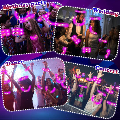 Orange Glow Sticks Party Favors Supplies for Kids 24 PCS,4th of July LED Light up Pop Tubes for Toddlers,Neon Necklaces Bracelets Accessories,Birthday Dance Party 250th Anniversary Camping Toys Gifts