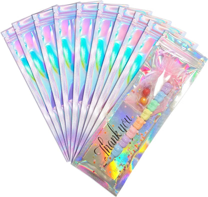 Trunple Smell Proof Bags & Resealable Foil Pouch Mylar Sample Bag Great for Party Favor Food Storage (Holographic Color) (50pcs-6x9 inch)