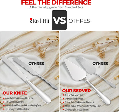 Cake Cutting Set for Wedding Cake Knife and Server Set, Cake Cutter and Pie Spatula, Cake Server and Knife Set of 2