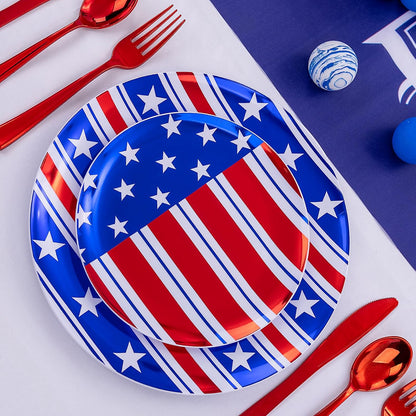 FLOWERCAT 60PCS White Plastic Plates - Heavy Duty White Disposable Plates for Mother's Day/Birthday Party/Wedding -serve for 30 guests Include 30PCS 10.25" & 30PCS 7.5" Plates for Party