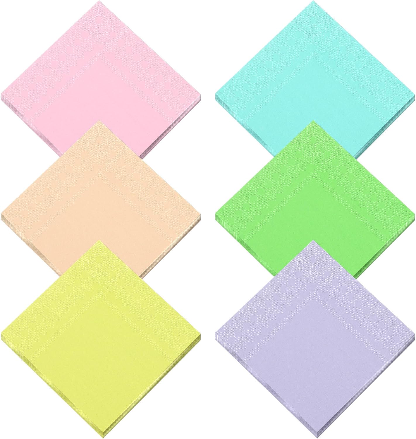 Resinta 120 Pieces Cocktail Napkin Neon Napkins Beverage Luncheon Paper Napkins 2 Ply for Party Favors, 6 Colors