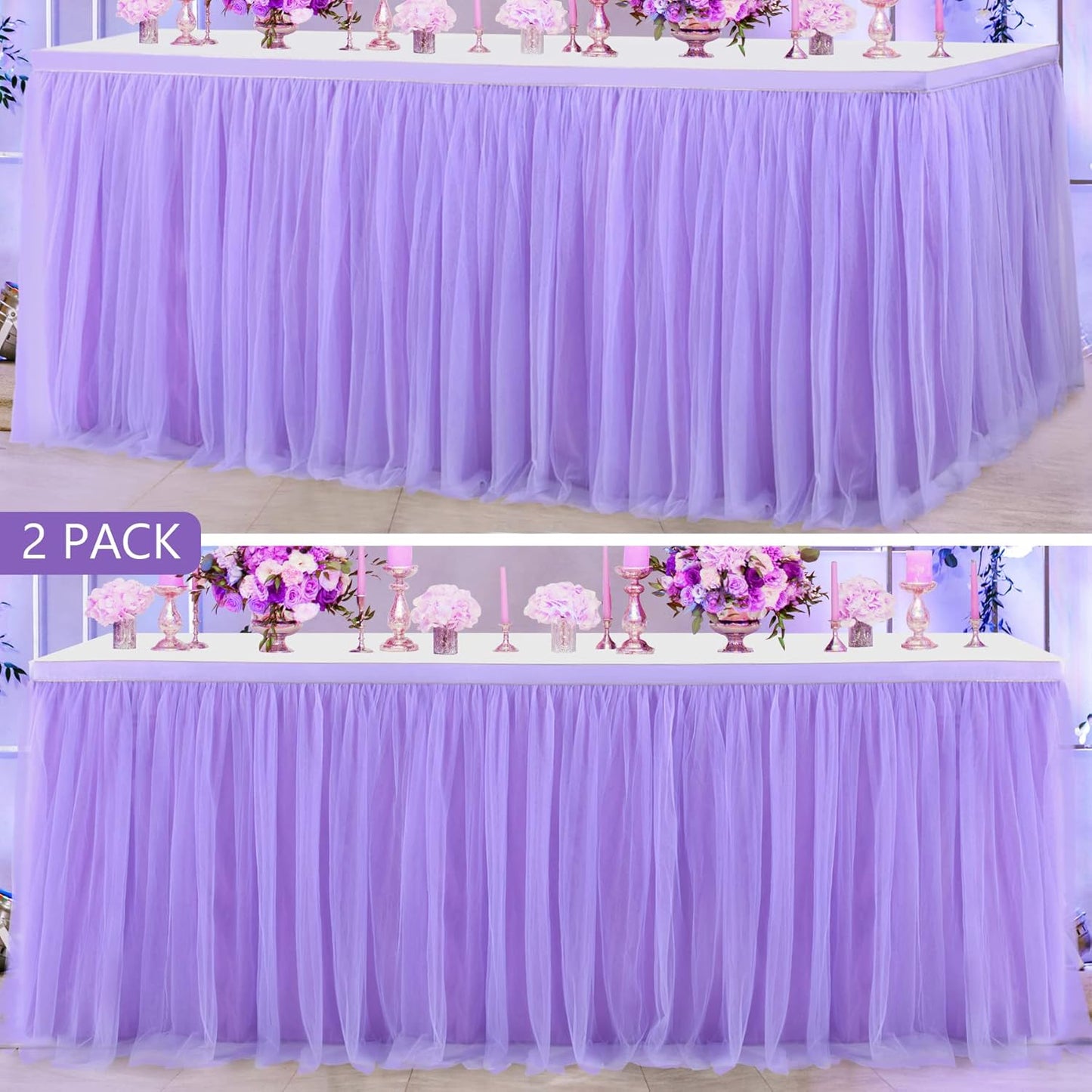 Suppromo 6ft Pink Tulle Table Skirt Baby Shower Tablecloth for Rectangle Tables or Round Tables Pink Ruffle Tutu Table Skirts Desk Skirt for Princess Girls Birthday Party Cake Dessert Decorations