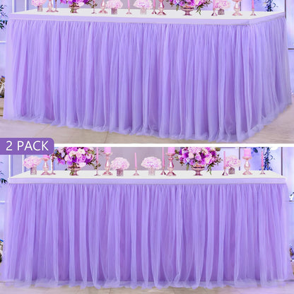 Suppromo 6ft Pink Tulle Table Skirt Baby Shower Tablecloth for Rectangle Tables or Round Tables Pink Ruffle Tutu Table Skirts Desk Skirt for Princess Girls Birthday Party Cake Dessert Decorations