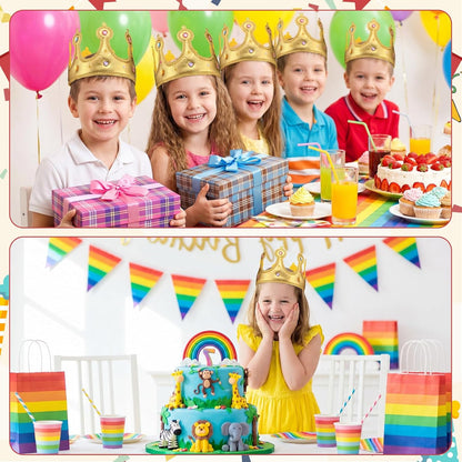 Yaomiao 66 Pieces Foam Princess Tiaras DIY Crowns Kids Party Favors Craft Crystal Diamond Sticker Girls Making Your Own Tiara (Gold)