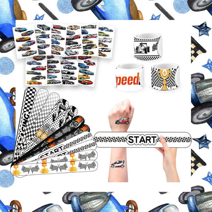 84PCS Engeering Vehicle Party Favors Set – 24pcs Slap Bracelets & 60pcs Temporary Tattoos with Construction Vehicle Designs, Engeering Theme Party Supplies for, Truck Decorations