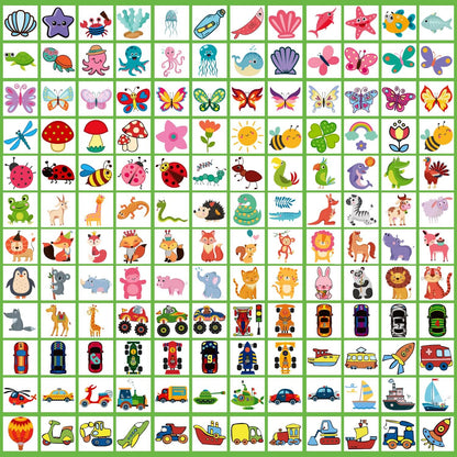 Partywind 408 PCS Kids Tattoos for Party Supplies, Individually Wrapped Sheet Temporary Tattoos Stickers for Kids Goodie Bag Stuffers, Fun Birthday Party Favors - Mixed