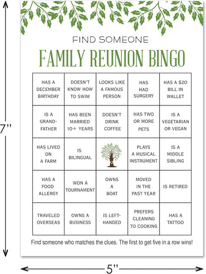 InvitationHouse Find Someone Family Reunion Bingo Games - Set of 24
