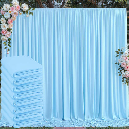 10 ft x 10 ft Wrinkle Free White Backdrop Curtains for Wedding Parties, Polyester Photography Backdrop Drapes for Birthday Parties Stage Backdrop Stand, 2 Panels 5x10FT Background Curtains