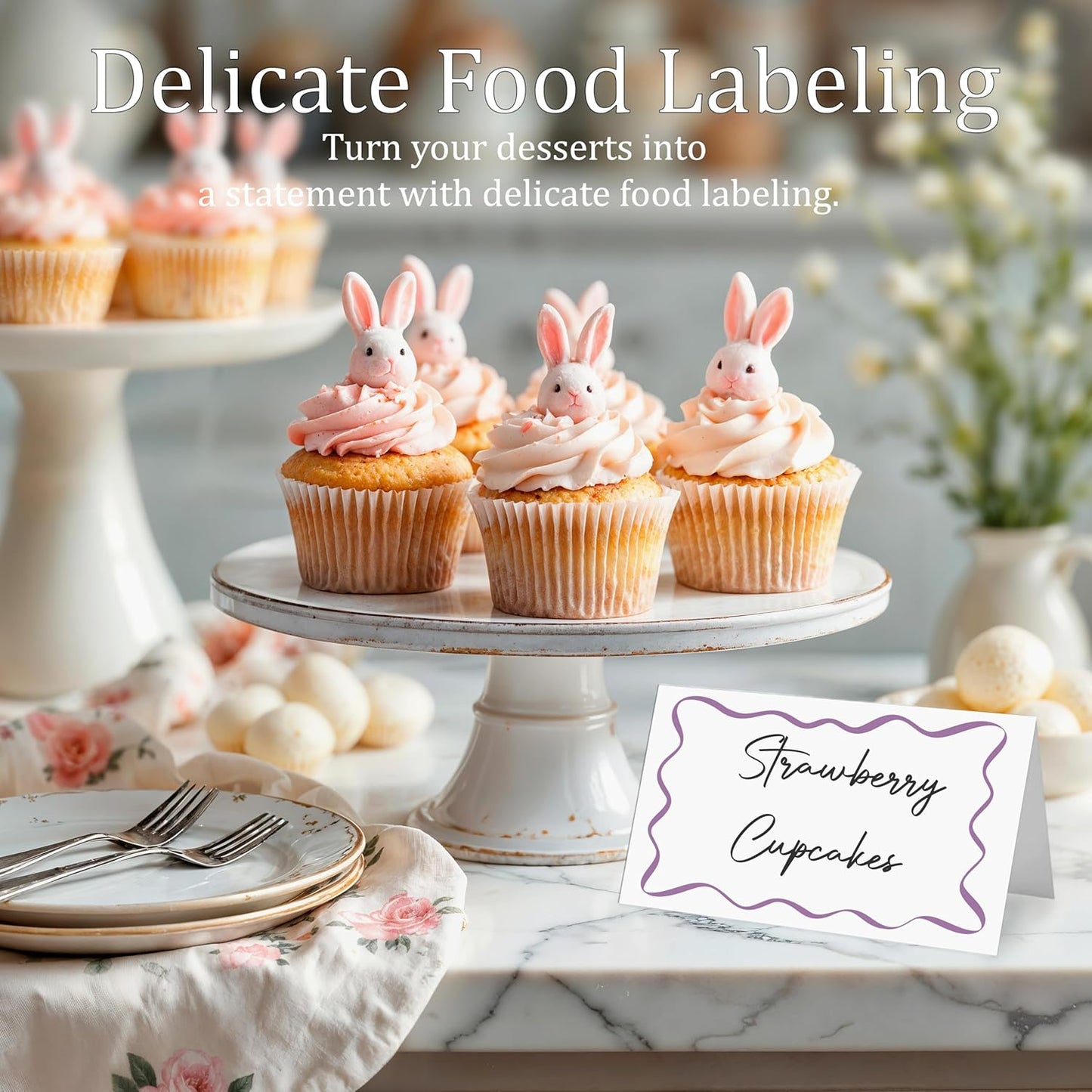 Mermaid Place Cards for Table Setting, 2 x 3.5" Escort Cards, 25 Under The Sea Tent Cards Food Label for Dinner Party, Wedding, Bridal Shower, Baby Shower, Birthday Party Supplies