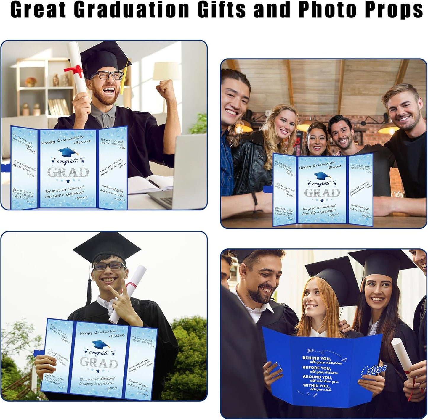 Vlipoeasn 2026 Graduation Guest Book Alternative, Black Gold Class of 2026 Graduation Party Decorations, Graduation Signature Book for 2026 College High School, Unique Graduation Gifts for Friends