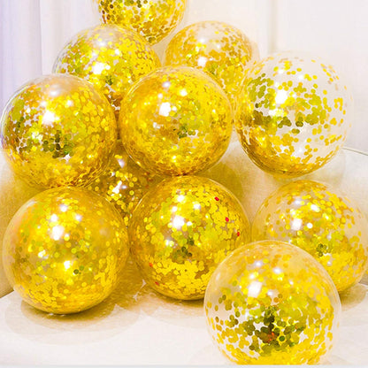 KIRIKOU Pack of 24 Pieces Confetti Balloons 12 Inch Latex Party Balloons for Party Decorations, Wedding, Engagement, Bridal, Birthday and Shower (Black)
