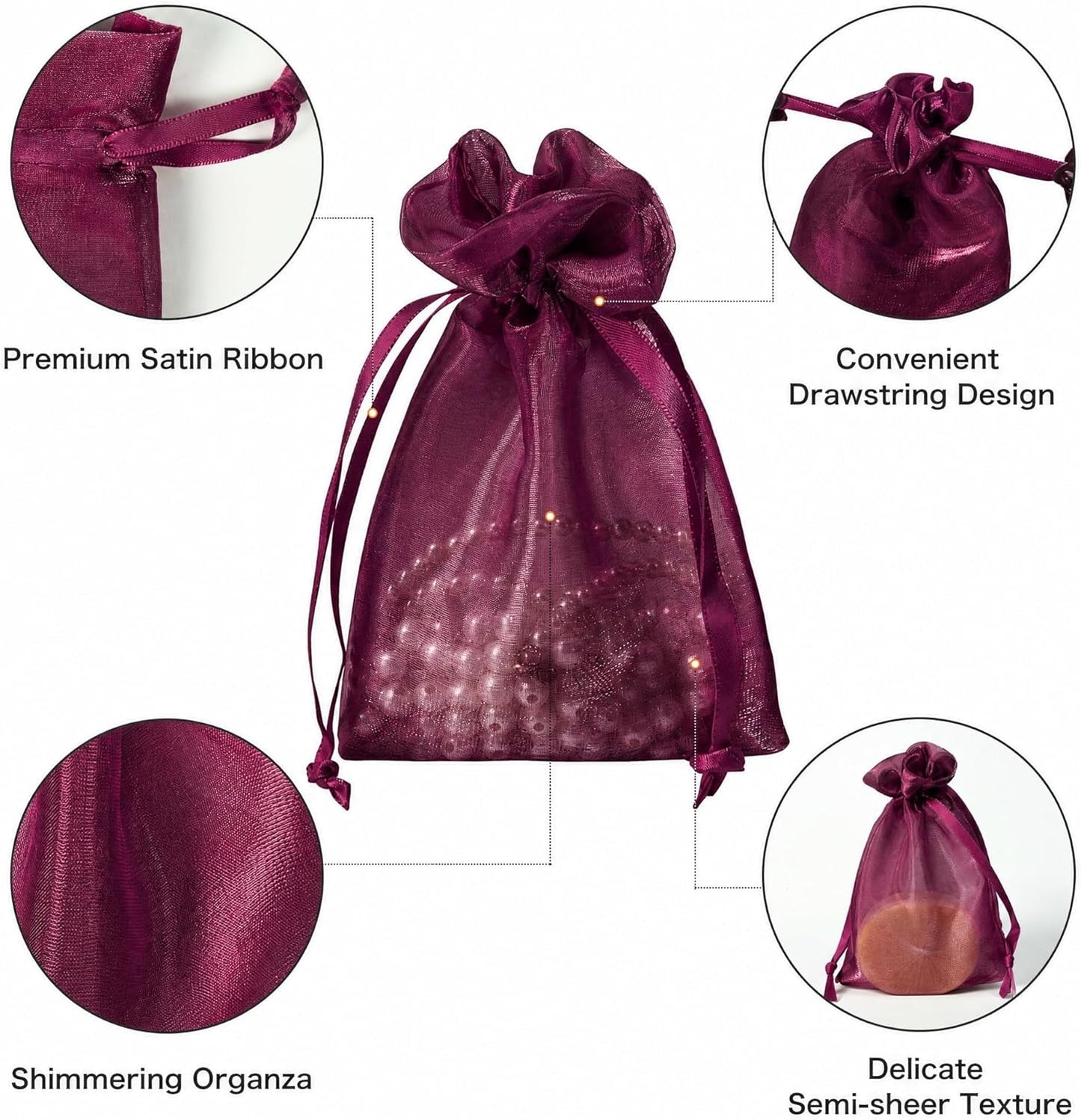 QIANF 20 Pcs Peacock Blue Small Organza Bags 3X4 inch for Wedding Favors with Drawstring, Mini Mesh Gift Bags Jewelry Pouch for Candy Bridal Shower Party Favor Baby Shower Christmas