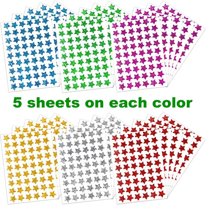 1620 Pcs Holographic Rainbow Small Star Stickers for Kids Reward, Behavior Chart, Student Planner and School Classroom Teacher Supplies, 0.6" Diameter