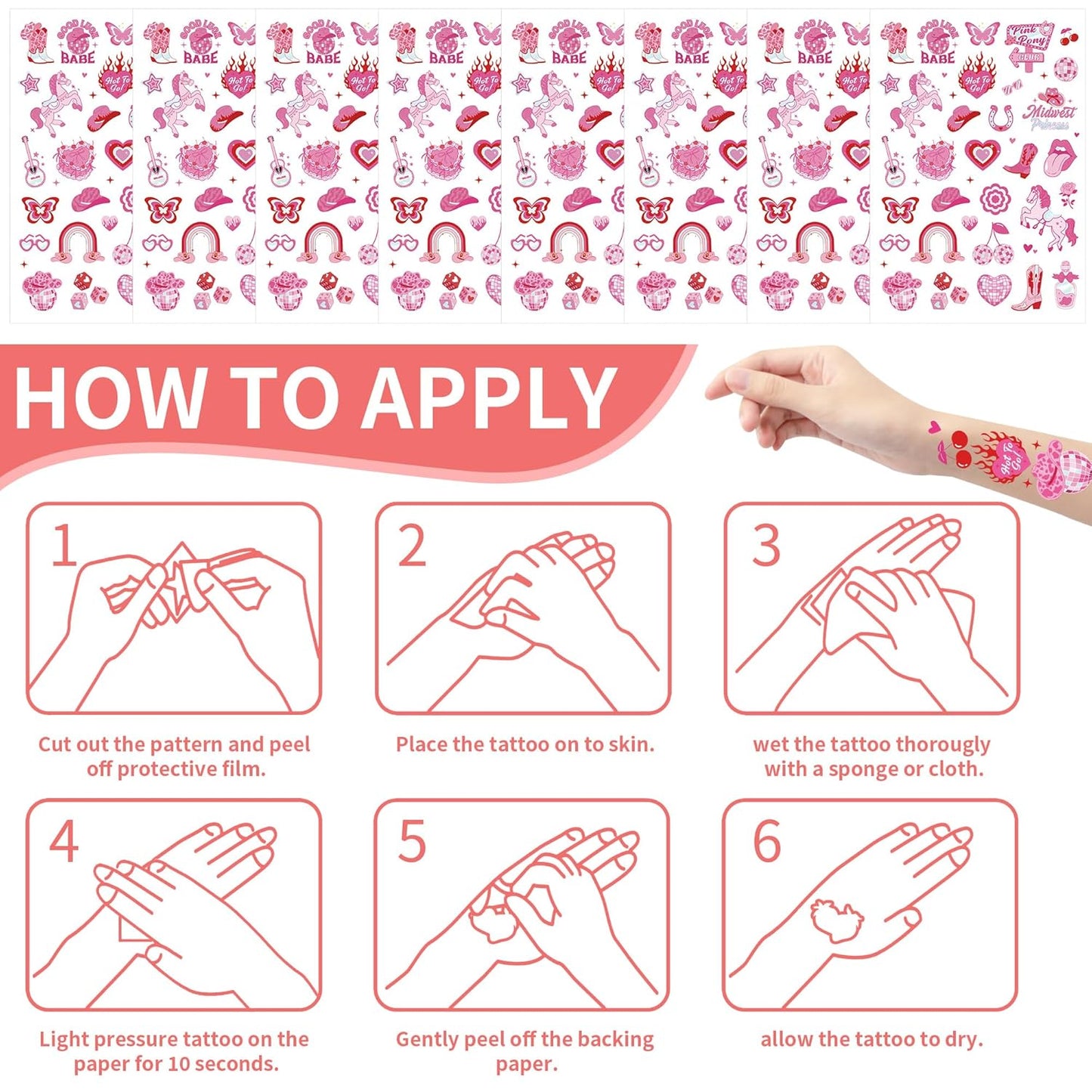 Gymnastic Temporary Tattoos Stickers - 200+ Sport Tattoo for Birthday Party Decorations, Dance Favors Supplies for Girls Boys, School Class Prize(8 Sheets)