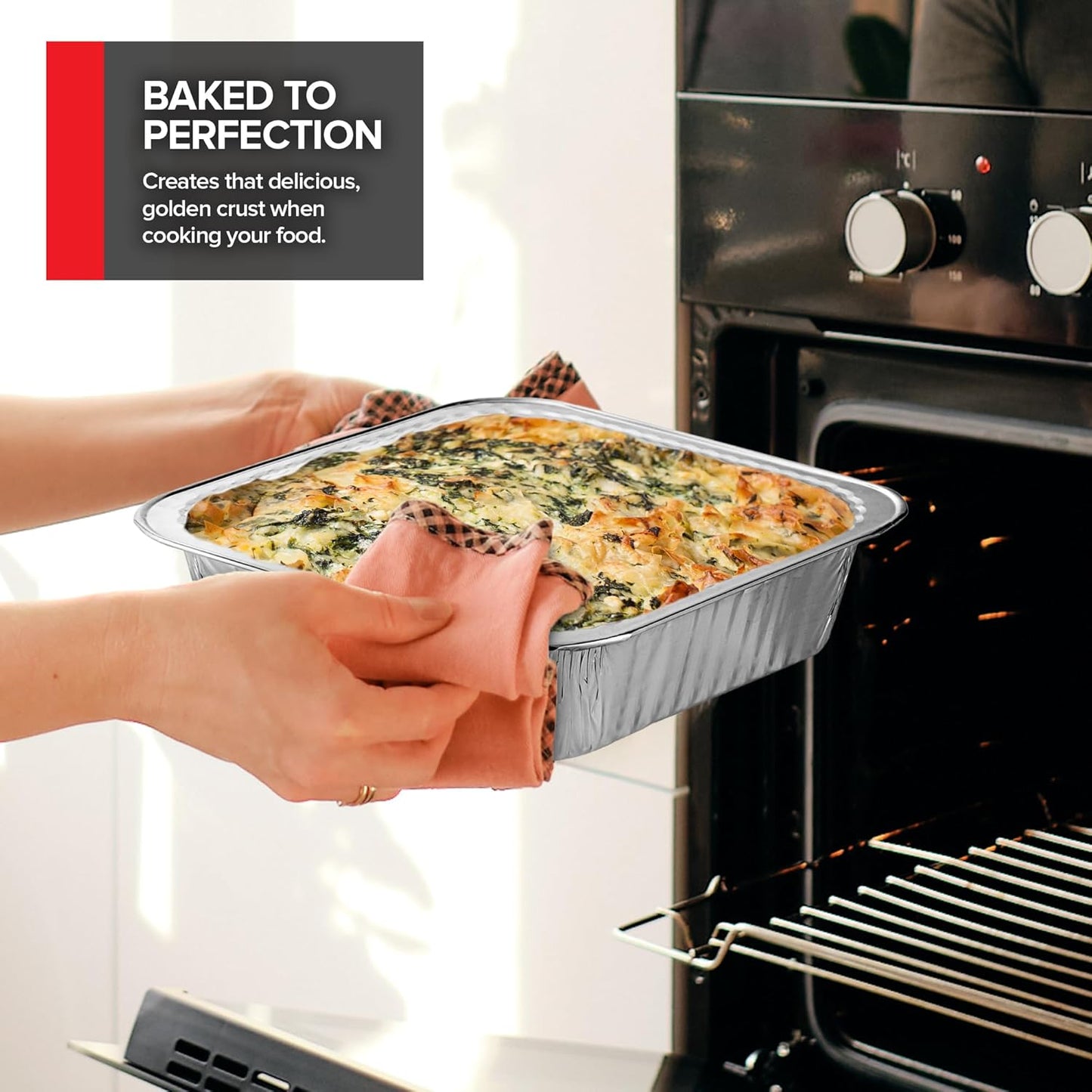 Stock Your Home Aluminum Pans 9x13 Disposable Foil Pans (30 Pack) - Half Size Steam Table Deep Trays - Tin Foil Pans Great for Cooking, Heating, Storing, Prepping Food
