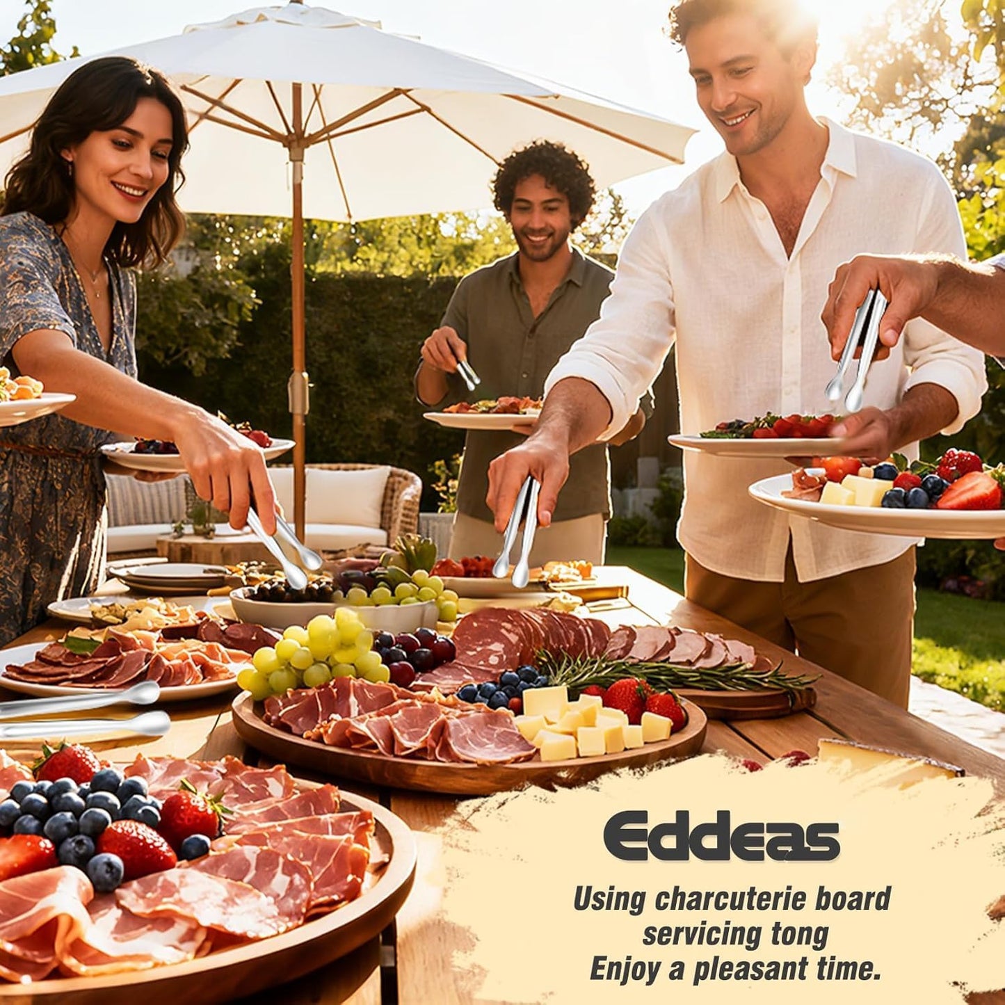 EDDEAS 12 PCS Small Serving Tongs, 4.3" Mini Gold Tongs, Gold Kitchen Tongs for Serving Food, Coffee Bar, Tea Party, Desserts Party and Ice Bucket