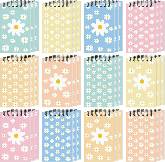 Zhanmai 36 Pcs Mini Tie Dye Notepads Multicolor Style Pocket Notebooks Spiral Mini Notebook Blank Notebooks Tie Dye Birthday Party Supplies Small Notepads Favors