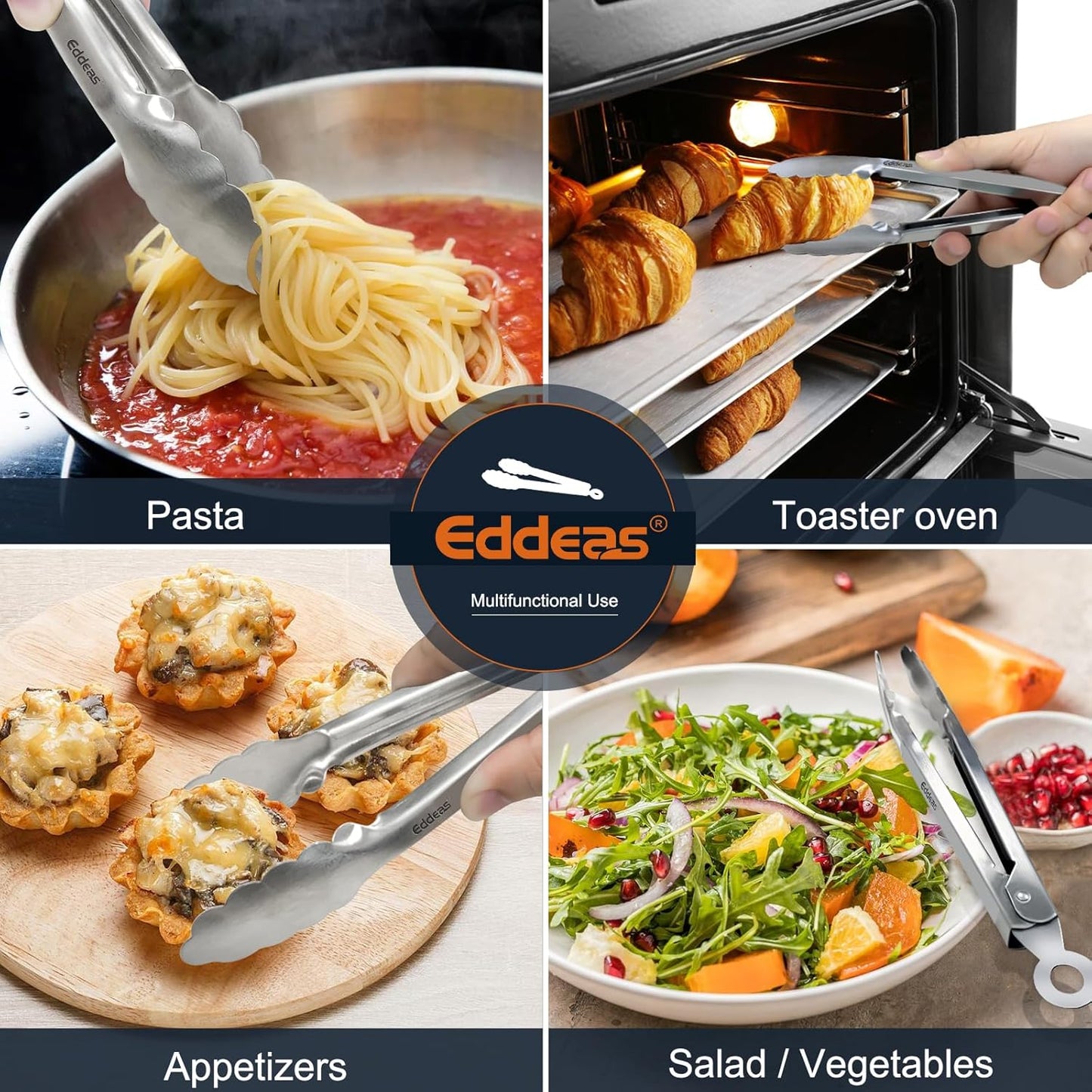 EDDEAS 12 PCS Small Serving Tongs, 4.3" Mini Gold Tongs, Gold Kitchen Tongs for Serving Food, Coffee Bar, Tea Party, Desserts Party and Ice Bucket