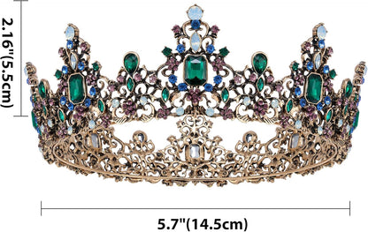 SWEETV Queen Crown for Women - Baroque Wedding Tiaras and Crowns,Jeweled Tiara Crown,Prom Birthday Halloween Hair Accessories