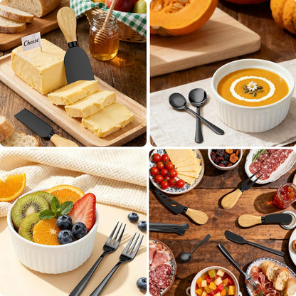 Gold Charcuterie Boards Accessories Bowls Utensils, Cheese Knife Set Mini Butter Spreader, Serving Tongs, Forks, Spoons, Dipping Bowls with Lids, Toothpick Flag, Honey Dippers for Party Platter Making