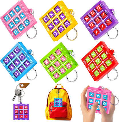 24PCS Tic Tac Toe Game Birthday Summer Party Favors Goodie Bags Stuffers for Kids 3-5 4-8 8-12 Classroom Treasure Chest Carnival Prize Box Toys Bulk Keychain Pinata Filler Return Gifts for Girl Boy
