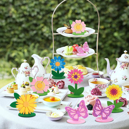SUNBEAUTY 4PCS Honey Bee Honeycomb Centerpieces Decorations Yellow Bee Honeycomb Table Centerpieces with Sunflower Stickers for Baby Shower Birthday Gender Reveal Birthday Decoration