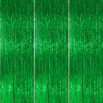 PartyWoo Silver Streamers 3pcs Tinsel Backdrop 8.2FT Metallic Tinsel Foil Fringe Streamer Curtains Party Photo Booth Backdrop for Graduation Baby Shower Bachelorette Wedding Disco Party Decorations
