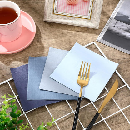 Layhit 100 Pcs Cocktail Napkins Disposable Beverage Napkins Square Paper Dessert Tissue for Wedding Birthday Celebration Party Supplies(Brown Series,5 x 5 Inch)