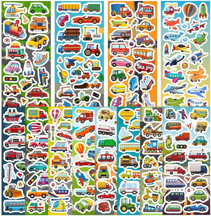 48 Sheets Stickers for Kids, Cute Stickers Variety Pack for Scrapbooking, Teachers Classroom Prizes, Goodie Bag Stuffers Including Animals, Cars, Dinosaurs, Fishes, Hearts, Stars and More