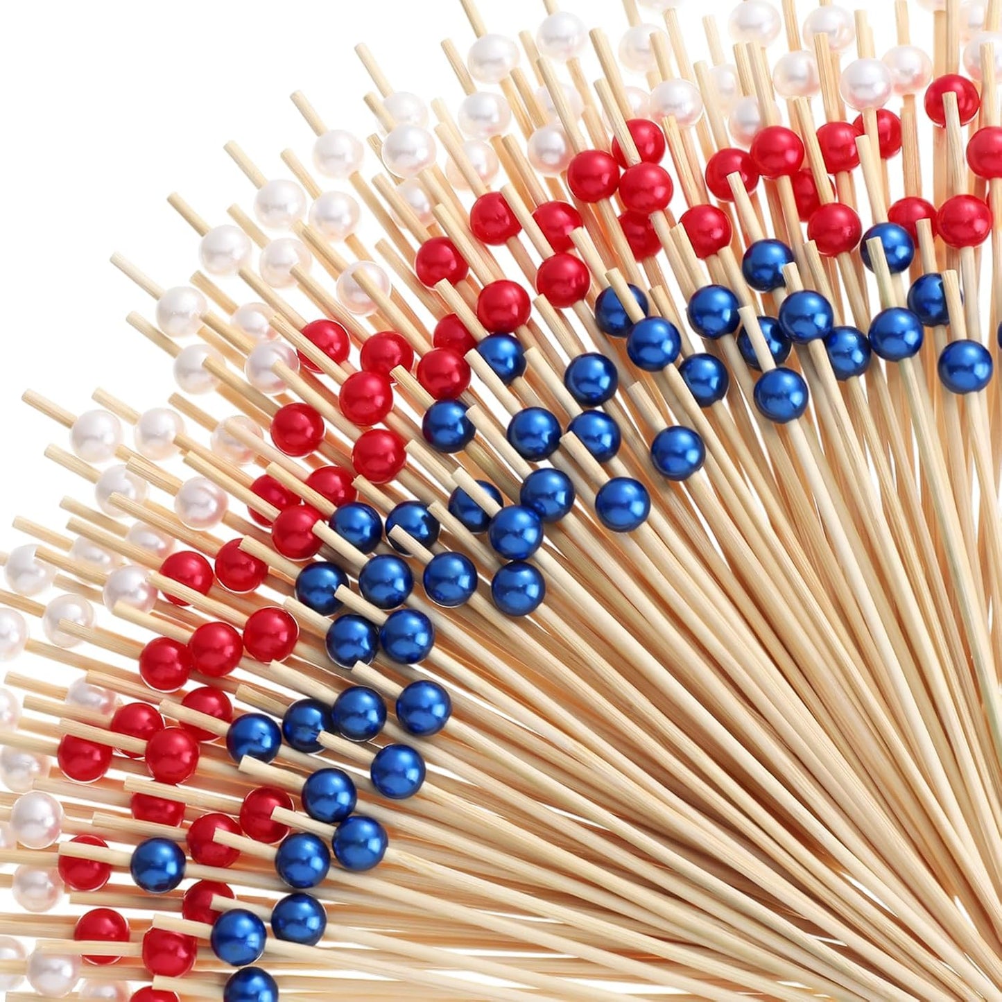 Reallnaive 600 Pcs Cocktail Pick Pearl Fancy Toothpick for Appetizer 4.7 Inch Long Skewer for Drink Fruit Food Bamboo Stick Wedding Bridal Shower Decoration Charcuterie Accessories (White)