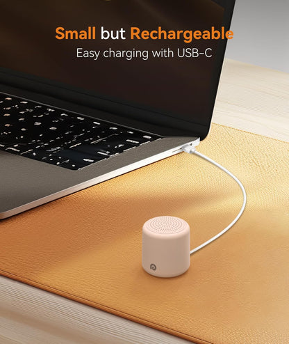 Dreamegg Portable Travel White Noise Machine for Sleep, Features Powerful Battery, Egg-Sized, 16 Nature Sounds, Timer, for Baby Adults Office Privacy Home Gift, Cream