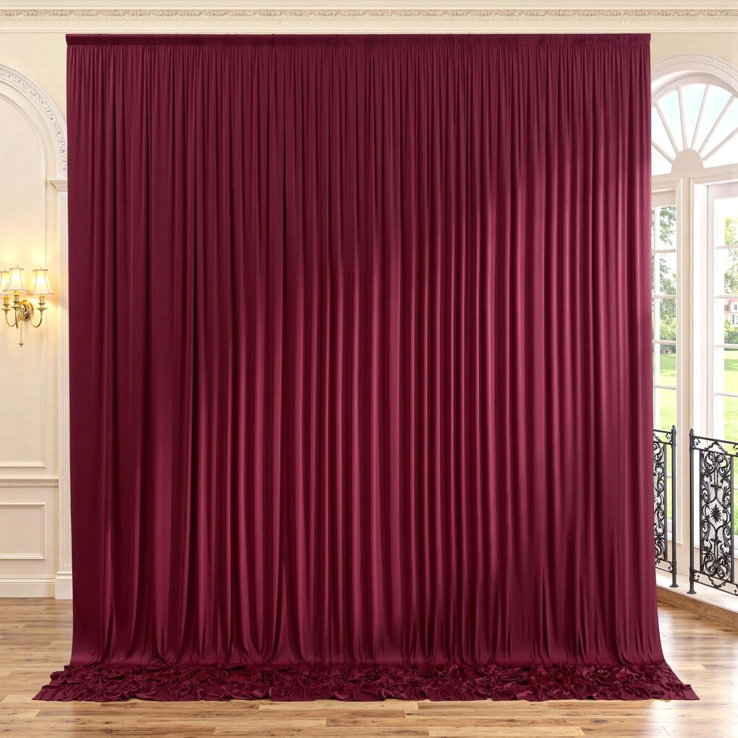 10ftx10ft Black Backdrop Curtains for Weddings Parties, Wrinkle Free 2 Panels Silky Polyester Photo Backdrop Drapes Back Drop Cloth Drapery for Birthday Mother'sDay Photography Background