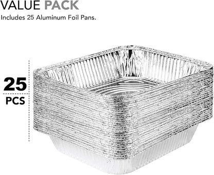 Stock Your Home Aluminum Pans 9x13 Disposable Foil Pans (30 Pack) - Half Size Steam Table Deep Trays - Tin Foil Pans Great for Cooking, Heating, Storing, Prepping Food