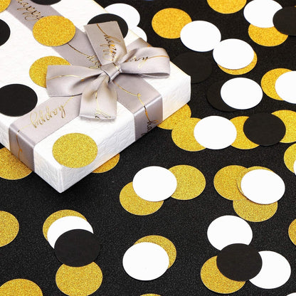 Navy Blue White Gold Confetti Birthday Decorations for Boys Glitter Paper decor Sprinkles Biodegradable Table Confetti Round for Graduation Wedding Baby Shower Party Lasting Surprise 300pcs