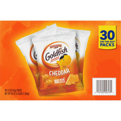 Goldfish Crackers Big Smiles Variety Pack with Cheddar, Colors, and Pretzels, Snack Packs, 30 Ct
