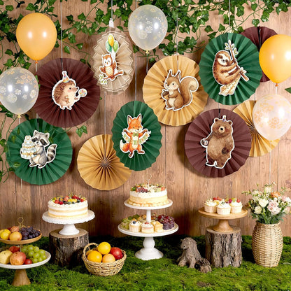 Easy Joy Paper Leaves Decorations for Wall Paper Fans Classroom Decoration Leaves Backdrop Decor Wall Decor,Set of 9